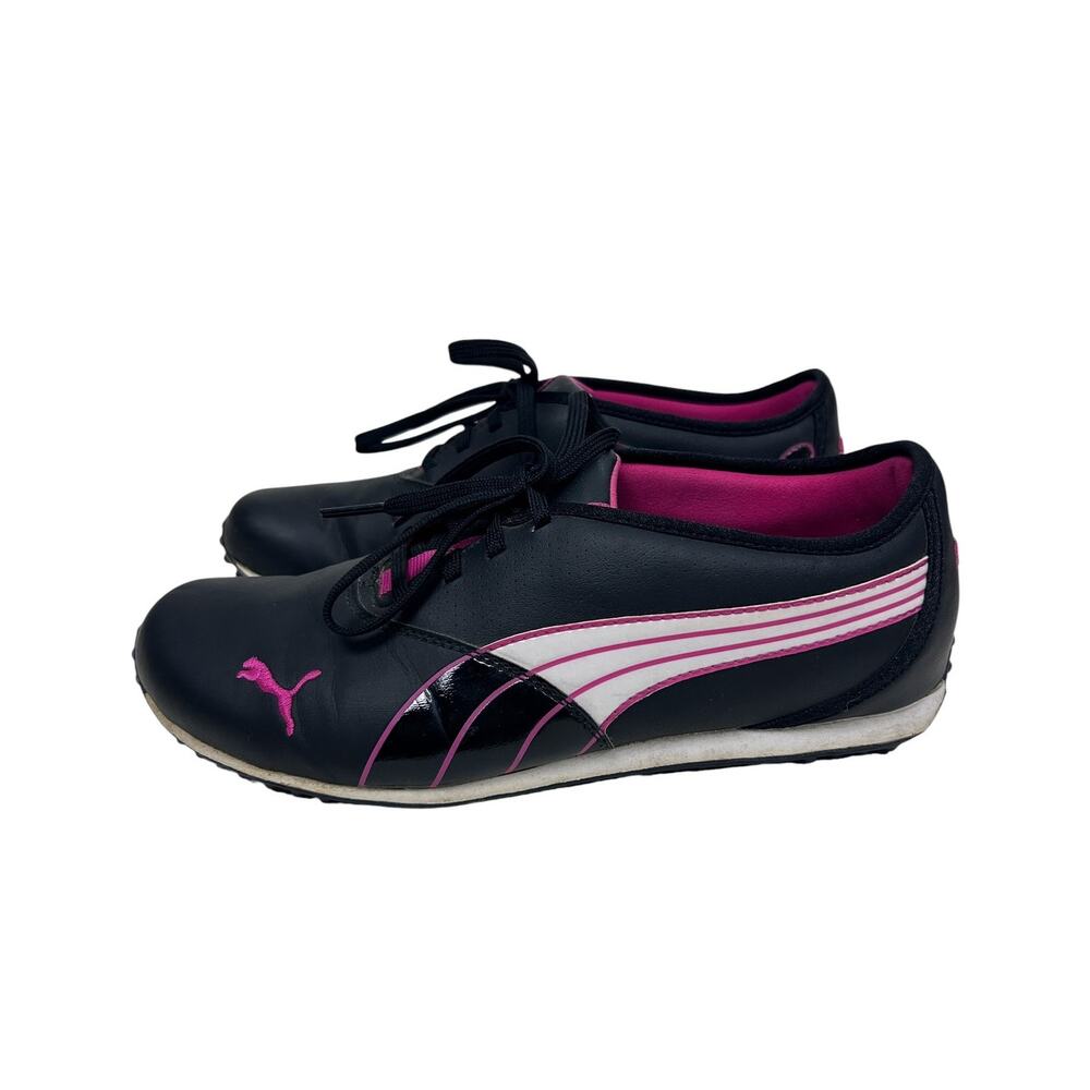 Puma Y2K Black Pink Stripe Slim Sneakers 7.5